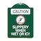 Signmission Caution-Slippery When Wet or Icy W/ Graphic, Green & White Aluminum Sign, 18" H, GW-1824-24285 A-DES-GW-1824-24285 - alternate 1